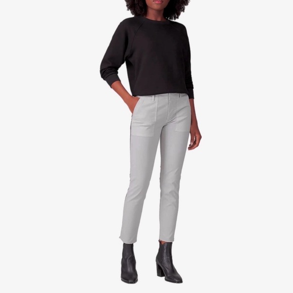 Nili Lotan Light Gray Jenna Side Tape Cropped Pants Size 2 - Picture 9 of 12